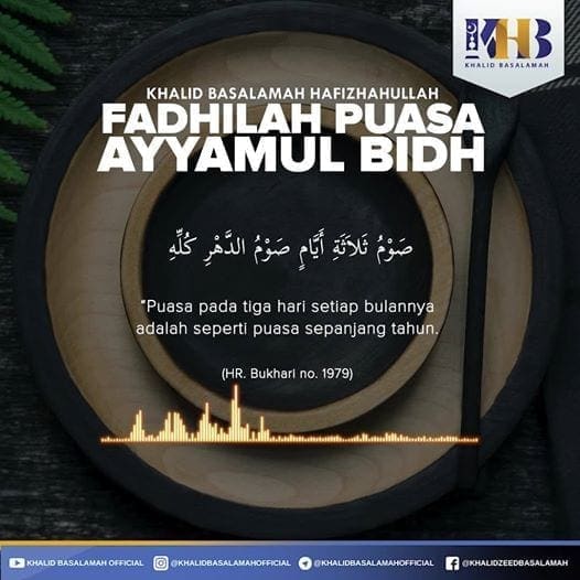 FADHILAH PUASA AYYAMUL BIDH! Berlomba-lomba dalam kebaikan dengan share, tag, mention ke orang lain. 1 orang yang tau il…
