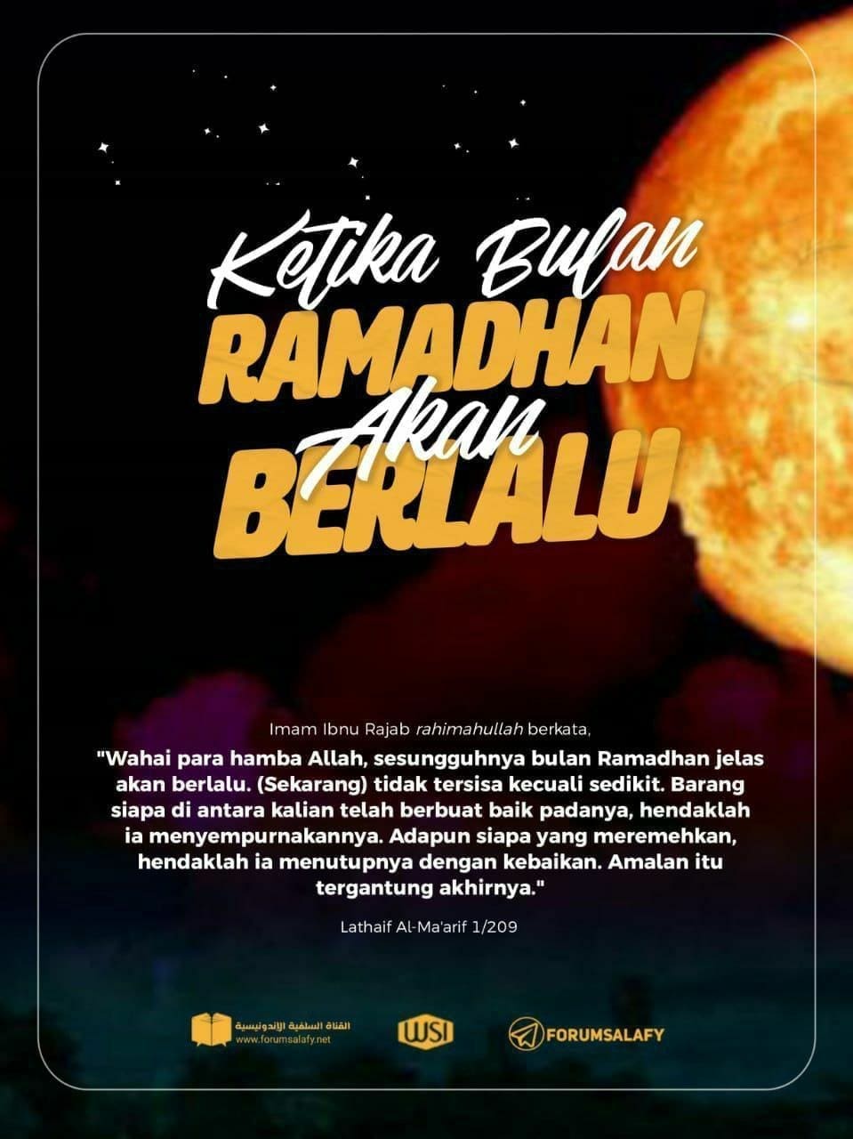 Berpisah dengan indahnya bulan Ramadhan