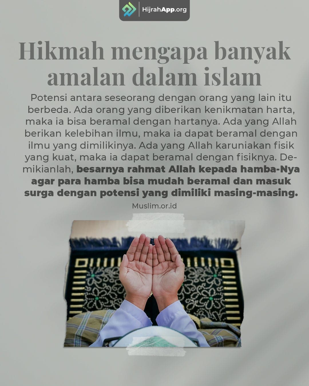 Hikmah Mengapa Banyak Amalan Dalam Islam