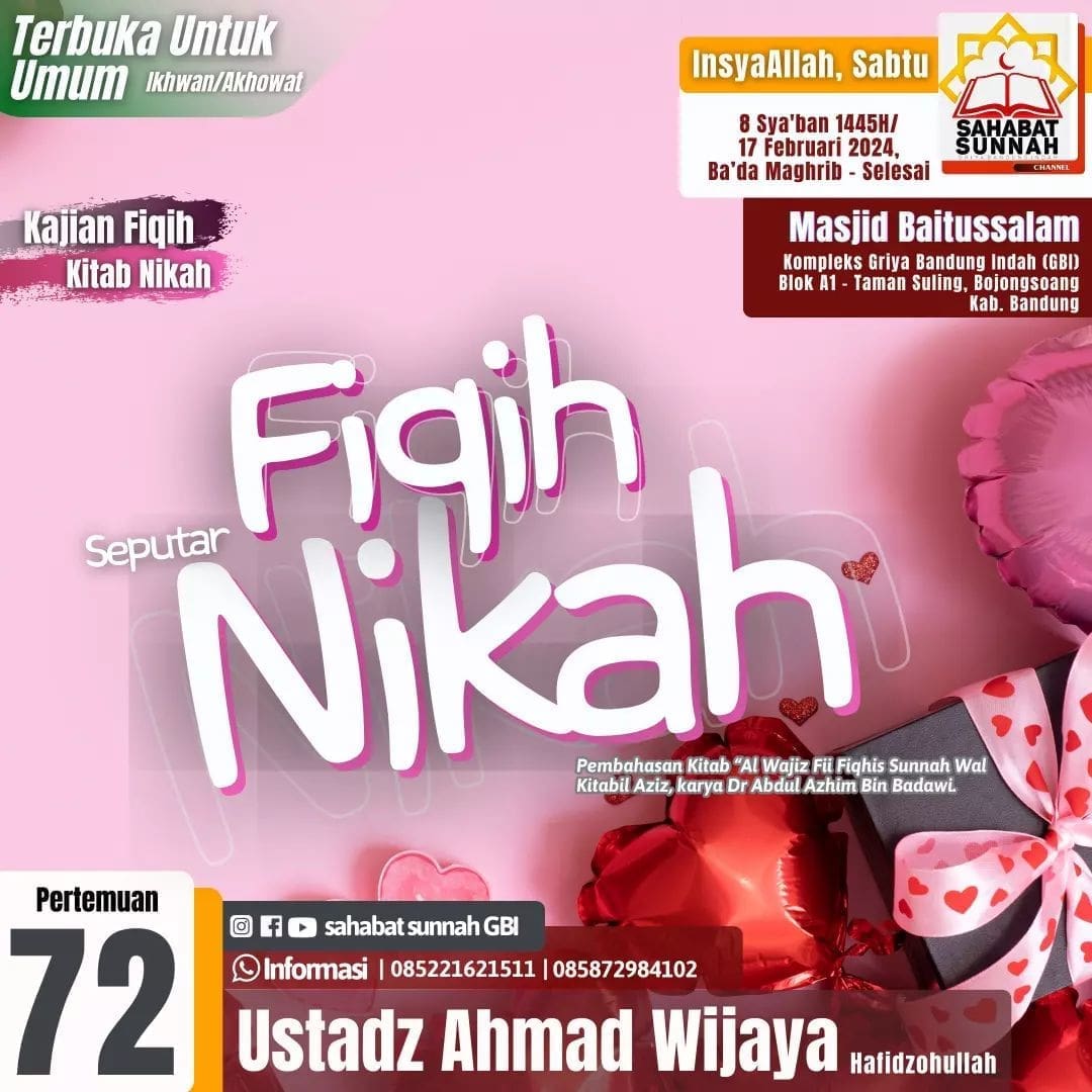 Kitab Nikah: Fiqih Seputar Nikah bagian kesembilan