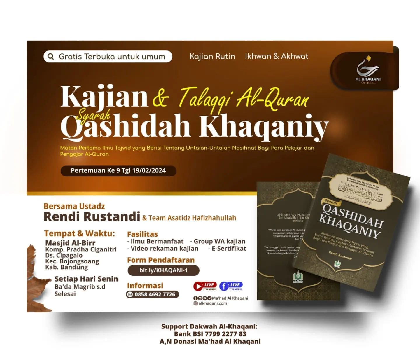 Kajian Rutin dan Talqqi Al-Qur’an Kajian Rutin dan Talqqi Al-Qur’an