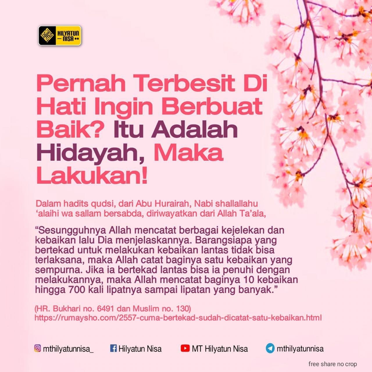 Pernah Terbesit Di Hati Ingin Berbuat Baik? Itu Adalah Hidayah, Maka Lakukan!