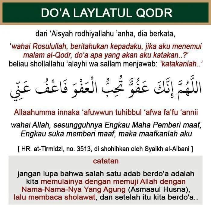 PERBANYAK DO’A MEMOHON AMPUNAN ALLAH

jangan lupa salah satu adab berdo’a adalah…