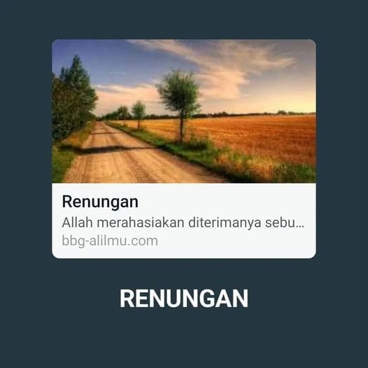 RENUNGAN

Allah merahasiakan diterimanya sebuah amalan, agar hati kita selalu kh…