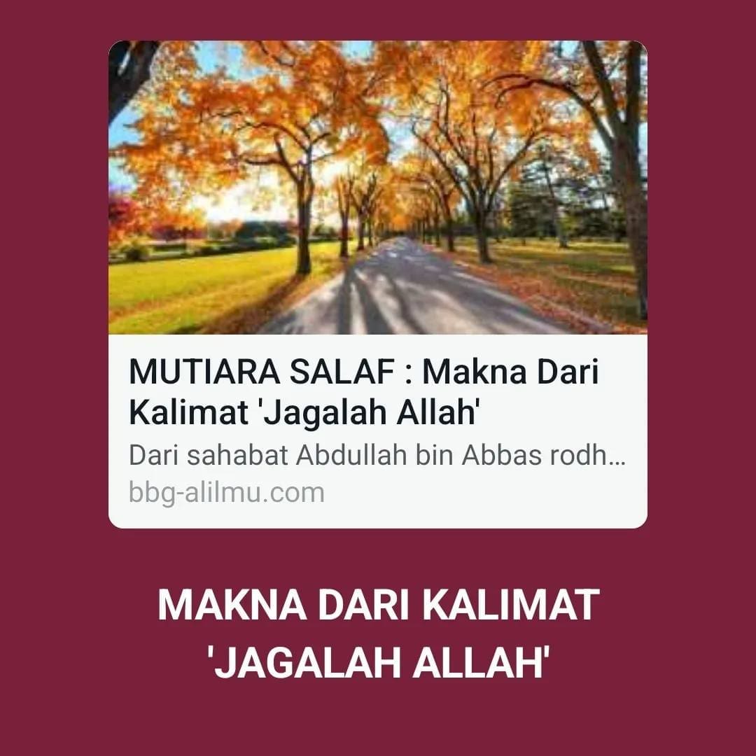 MAKNA DARI KALIMAT ‘JAGALAH ALLAH’

Dari sahabat Abdullah bin Abbas rodhiyallahu…