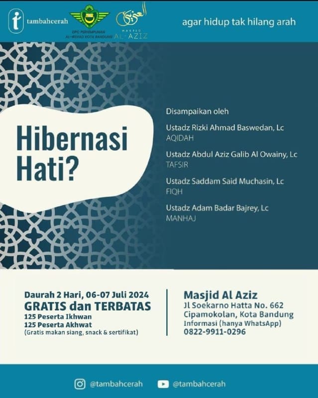 DAUROH* di Masjid Al Aziz Kota Bandung. BismillahAssalamu’alaikum InsyaAllah @ta… DAUROH* di Masjid Al Aziz Kota Bandung. BismillahAssalamu’alaikum InsyaAllah @ta…