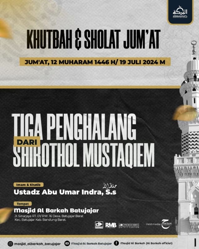 KHUTBAH JUM’AT Bersama : _*Ustadz Abu Umar*_ _*Indra, S.S.*_ _حفظه الله_   Denga…