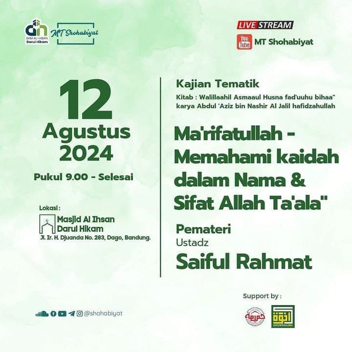 *Masjid Raya Al Ihsan Darul Hikam*Jl. Ir. H. Juanda no 283 Dago, Bandunghttps:/…