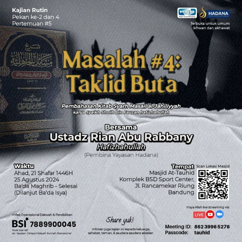 _Bismillah…_ *Kajian Rutin KSB (Setiap Ahad Malam pekan ke-2 & 4)*Pertemua…