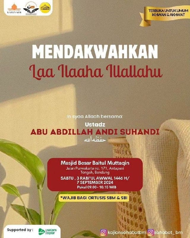 _Bismillah…_ *Pemateri :  Ustadz Abu Abdillah Andi Suhandi Hafidzahullah* *Puk…