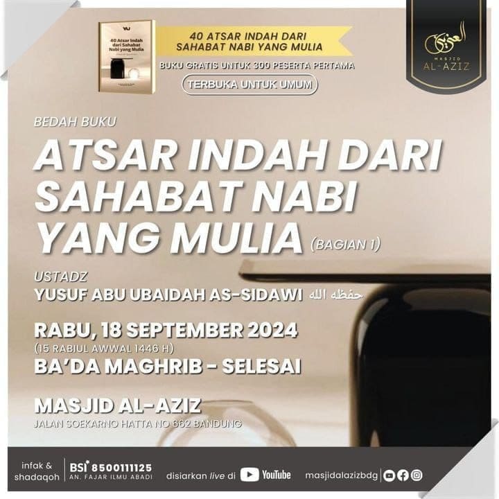 _Bismillah…_ Pemateri : *Ustadz Abu Ubaidah Yusuf As Sidawi Hafizhahullah* *Ba…