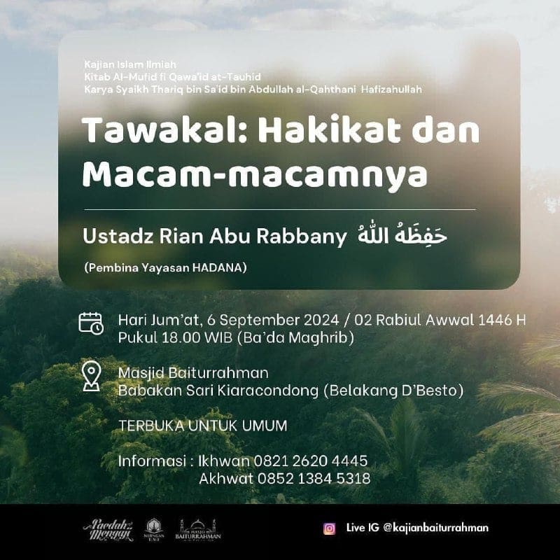 _Bismillah…_ *Ustadz Rian Abu Robbany Hafizhahullah* *Ba’da Maghrib – Selesai*…