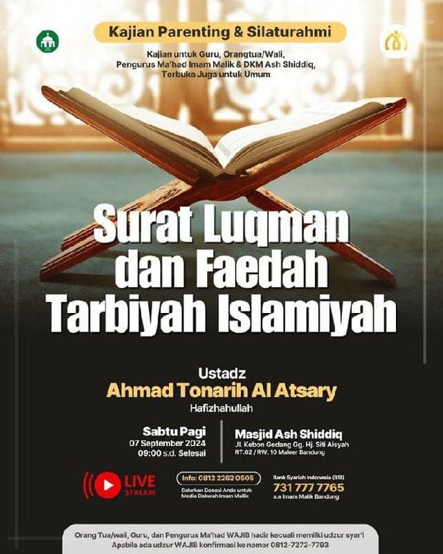 _Bismillah…_Pemateri :*Ustadz Ahmad Tonarih Al Atsary Hafizhahullah* *Pukul 09…