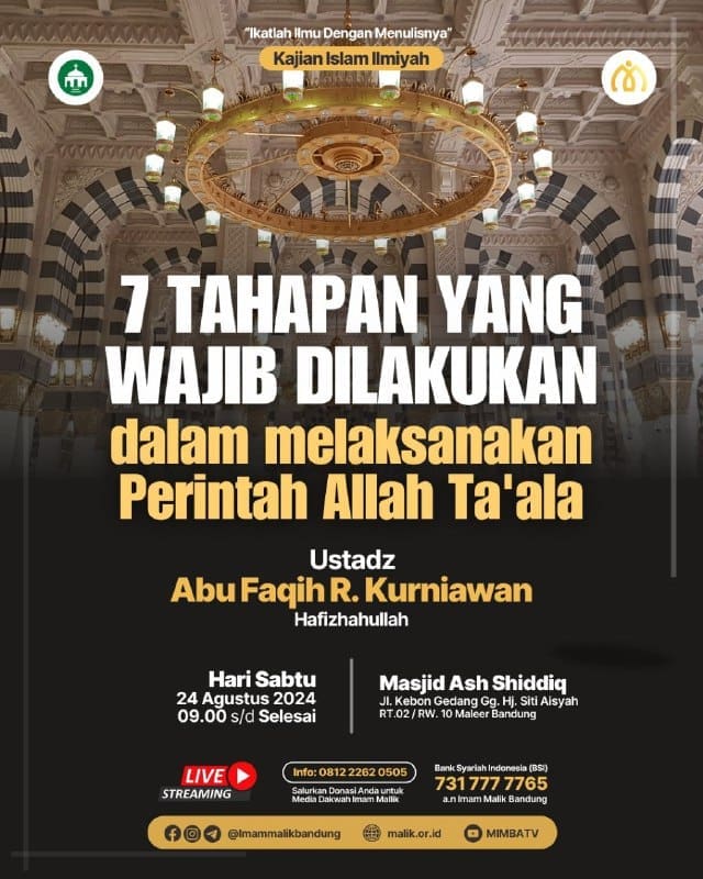 *HADIRILAH KAJIAN ILMIYAH HARI SABTU*_(terbuka untuk umum kaum muslimin dan mus…