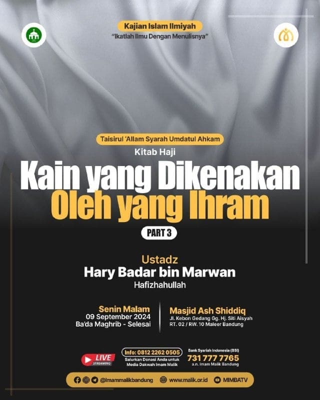 *HADIRILAH KAJIAN ISLAM ILMIYAH RUTIN SETIAP HARI SENIN BA’DA MAGHRIB*(terbuka … *HADIRILAH KAJIAN ISLAM ILMIYAH RUTIN SETIAP HARI SENIN BA’DA MAGHRIB*(terbuka …