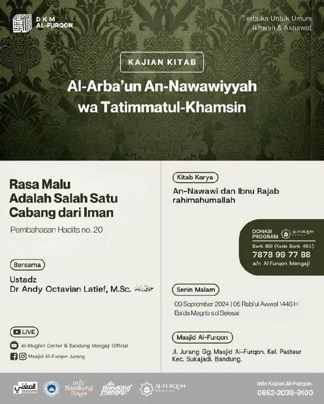 HADIRILAH KAJIAN RUTINPembahasan Kitab al-Arba’un an-Nawawiyyah wa Tatimmatul-Kh…