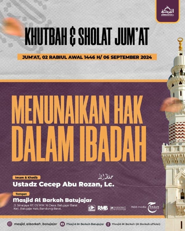 ╭⊱ ﷽ ⊱╮* INFO KHUTBAH JUM’AT *✎✐✎✐✎✐✎✐✎✐✎Bersama :_Ustadz *Cecep*__*Abu Rozan, L…