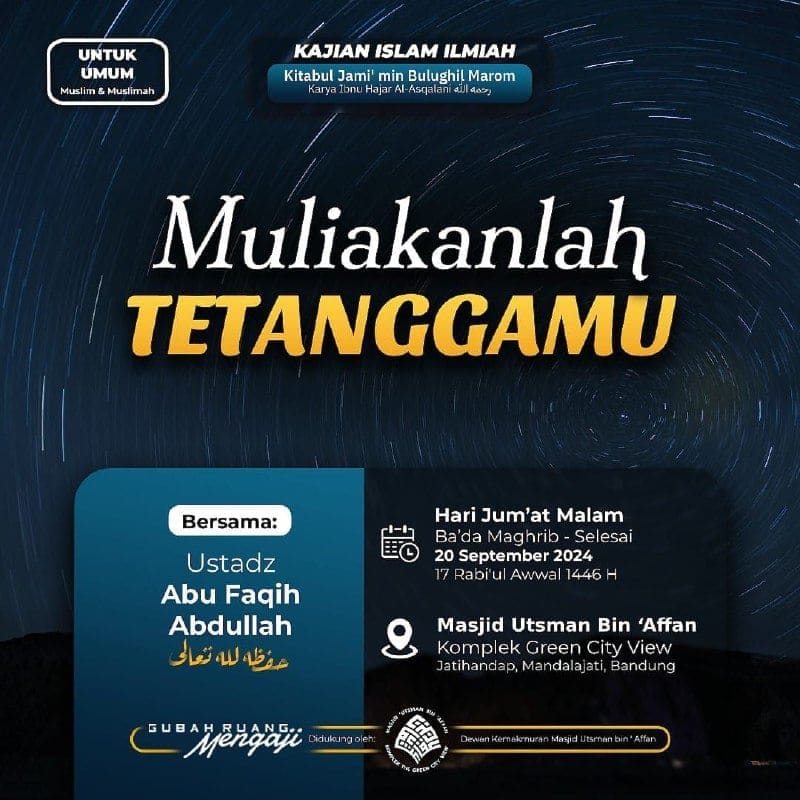 _Bismillah…_ Pemateri : *Ustadz Abu Faqih Abdullah Hafizhahullah* *Ba’da Maghr…