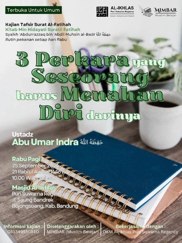 _Bismillah…_  Pemateri : *Ustadz Abu Umar Indra, S.S. Hafizhahullah* *Pukul 10…