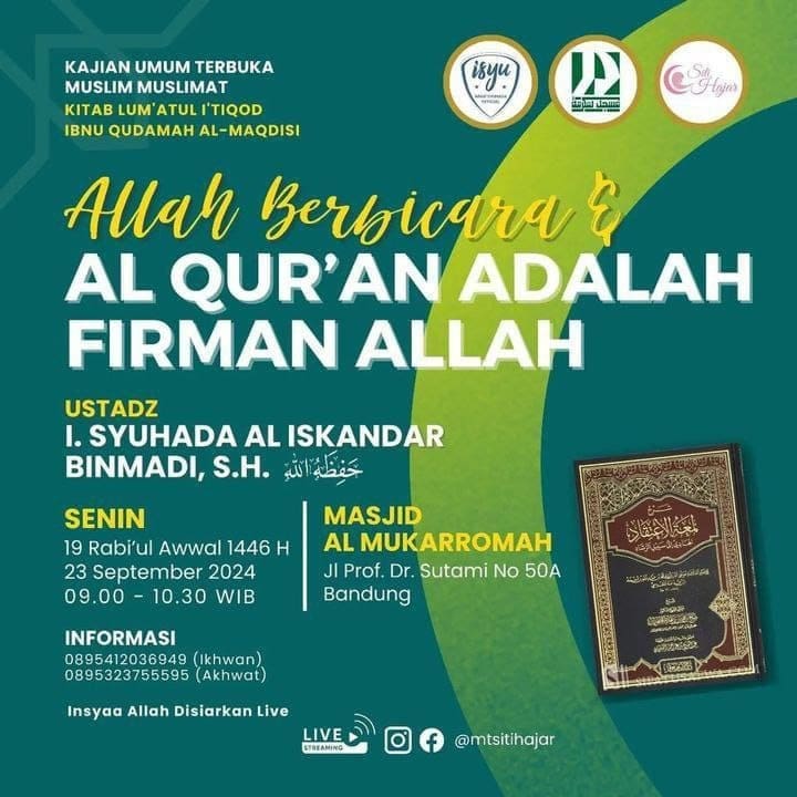 _Bismillah…_  Pemateri : *Ustadz Imam Syuhada Al Iskandar bin Madi, S.H.  Hafi…