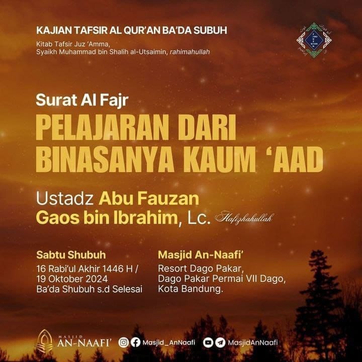 _Bismillah…_Pemateri: *Ustadz Abu Fauzan Gaos bin Ibrahim, Lc. Hafizhahullah* …