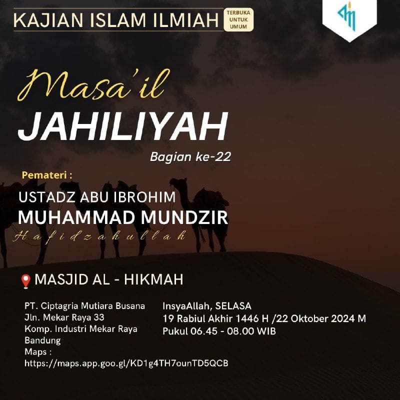 _Bismillah…_Pemateri: *Ustadz Abu Ibrohim Muhammad Mundzir Hafizhahullah* *Puk…