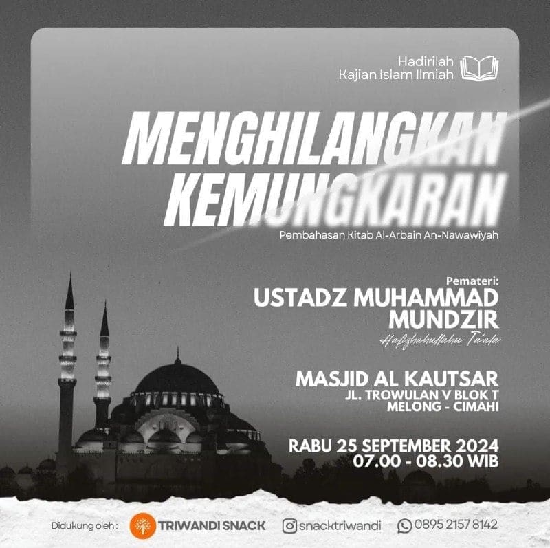 _Bismillah…_Pemateri: *Ustadz Muhammad Mundzir Hafizhahullah* *Pukul 07.00 WIB…