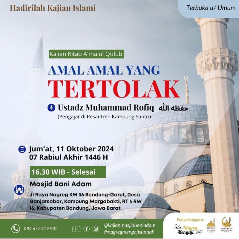 _Bismillah…_Pemateri: *Ustadz Muhammad Rofiq Hafizhahullah* *Pukul 16.30 WIB -…