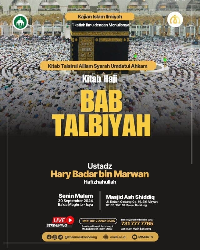 Pembahasan:_Kitab Taisirul Alllam Syarah Umdatul Ahkam_Kitab Haji *BAB TALBIYAH*…