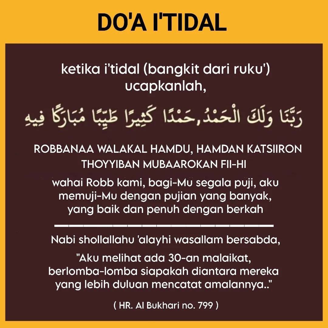 do’a i’tidal yang mana puluhan malaikat berlomba-lomba untuk mencatatnya duluan