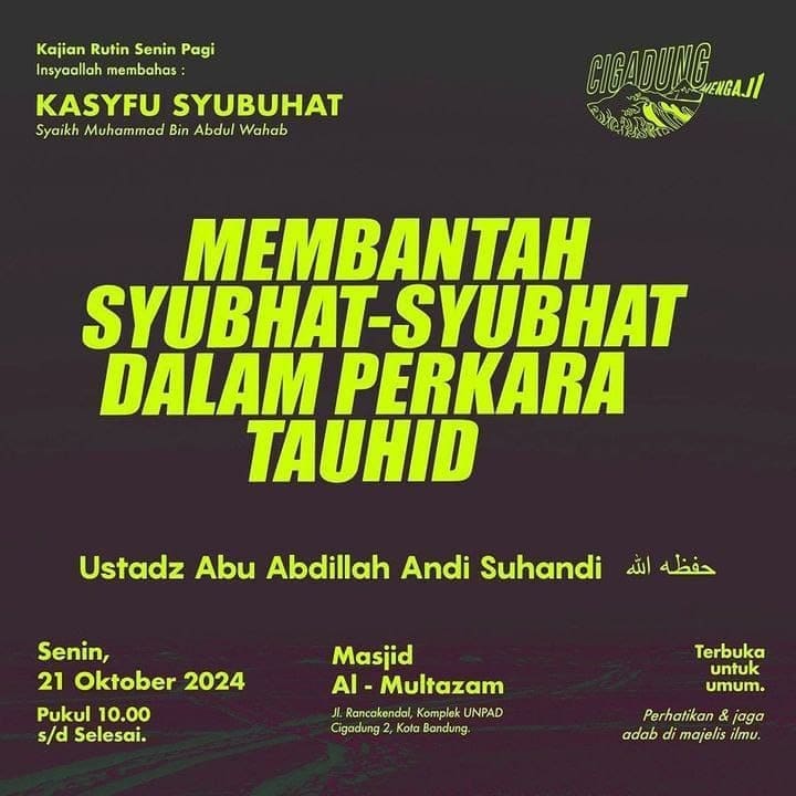 _Bismillah…_Pemateri : *Ustadz Abu Abdillah Andi Suhandi Hafizhahullah* *Pukul…