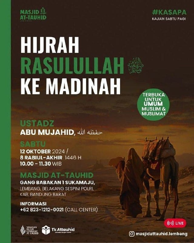 _Bismillah…_ Pemateri : *Ustadz Abu Mujahid Hafizhahullah* *Pukul 10.00 WIB – …