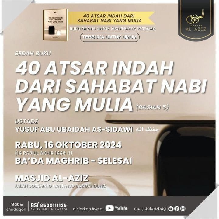 _Bismillah…_ Pemateri : *Ustadz Abu Ubaidah Yusuf As Sidawi Hafizhahullah* *Ba…