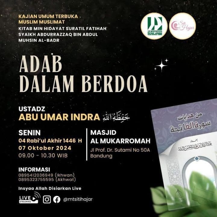 _Bismillah…_  Pemateri : *Ustadz Abu Umar Indra, S.S.  Hafizhahullah* *Pukul 0…