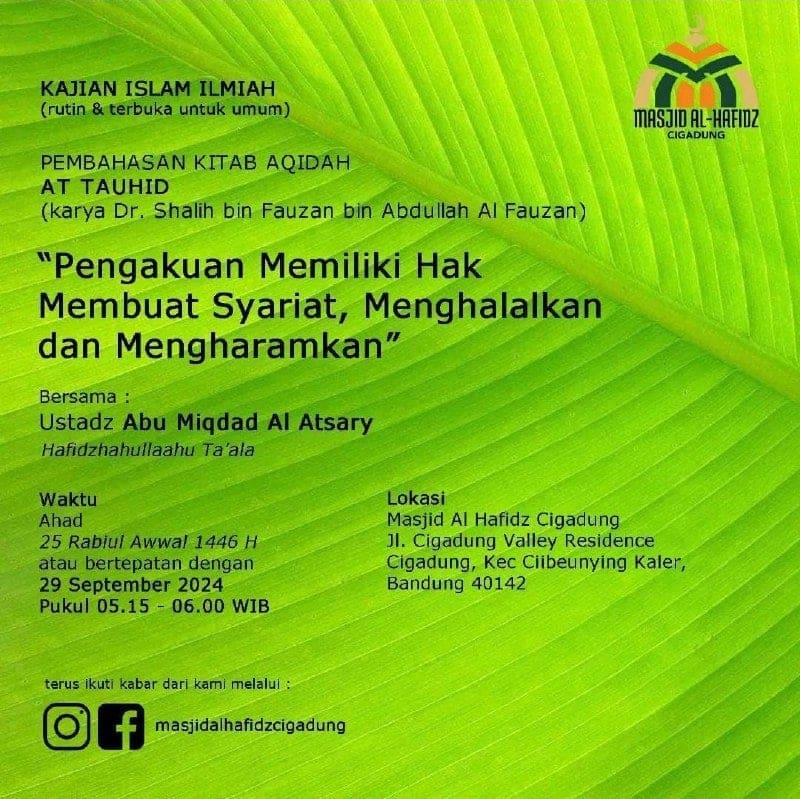 _Bismillah…_Pemateri: *Ustadz Abu Miqdad Al Atsary Hafizhahullah* *Pukul 05.15…