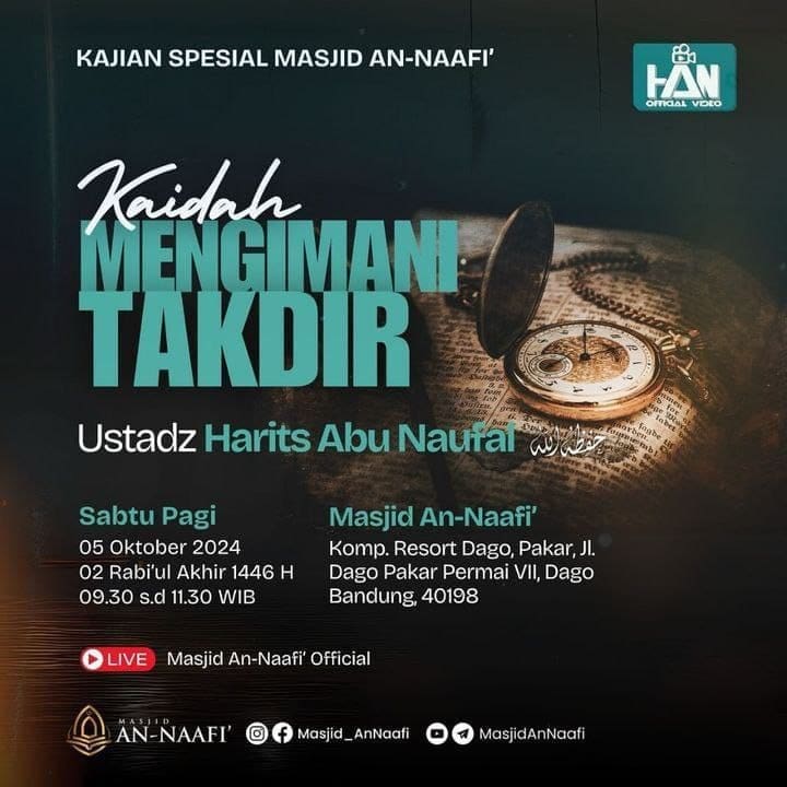 _Bismillah…_Pemateri: *Ustadz Harits Abu Naufal  Hafizhahullah* *Pukul 09.30 W…