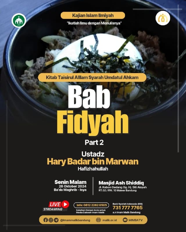 _Bismillah…_Pemateri : *Ustadz Hary Badar bin Marwan Hafizhahullah* *Ba’da Mag…