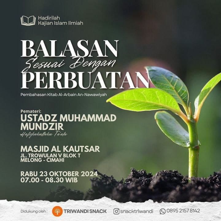 _Bismillah…_Pemateri: *Ustadz Muhammad Mundzir Hafizhahullah* *Pukul 07.00 WIB…