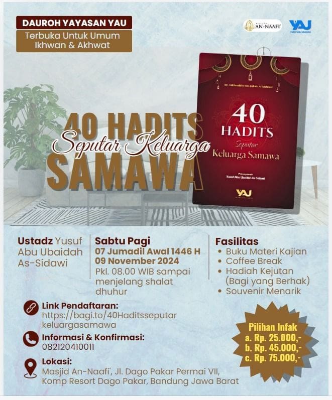 *Daurah 40 Hadits Seputar Keluarga Samawa*Membahas hadits-hadits pilihan yang da…