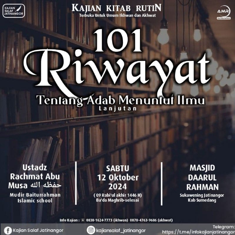 INFO KAJIAN RUTIN BismillahirrahmanirrahimHadirilah! Kajian Kitab rutin Pembahas…