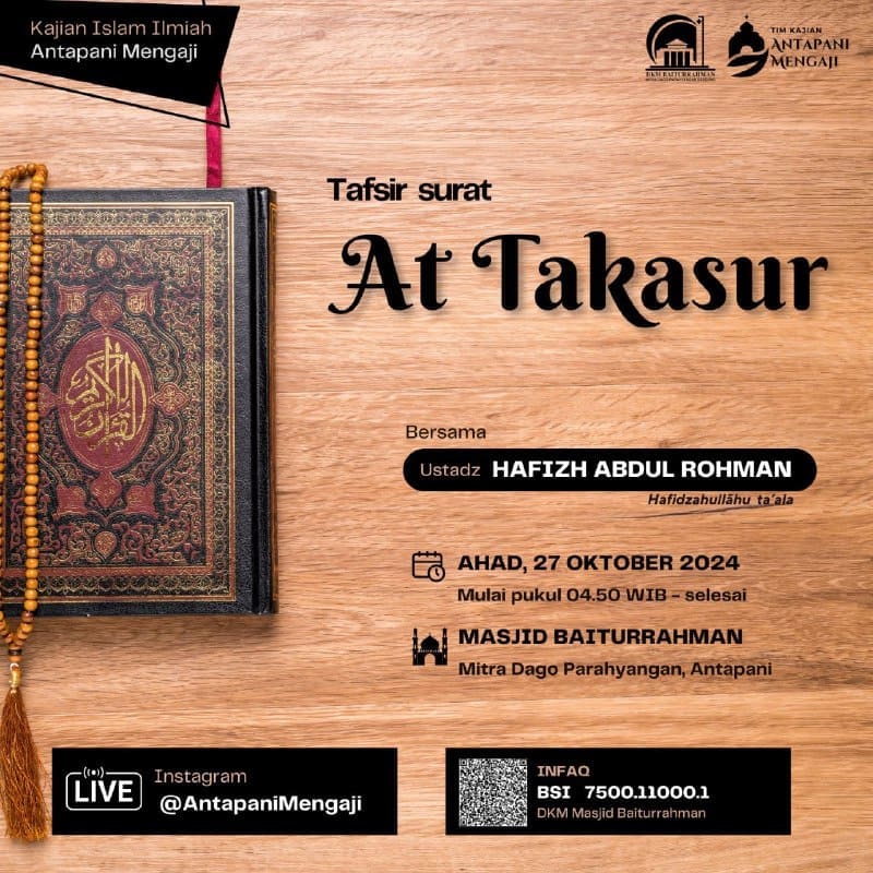 KAJIAN ISLAM ILMIAH Terbuka untuk *UMUM*  Insya Allah pada : Hari : *Ahad, 27 O…