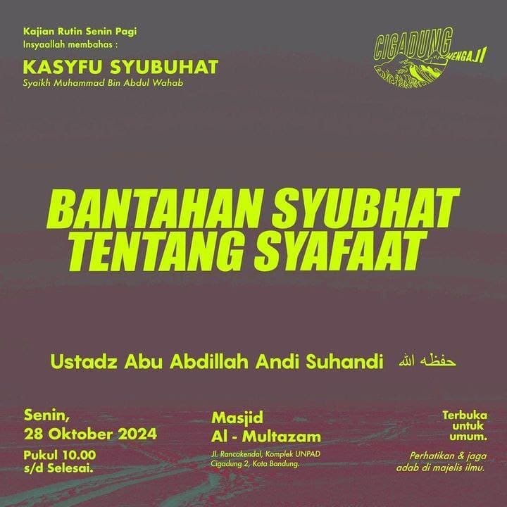 _Bismillah…_Pemateri : *Ustadz Abu Abdillah Andi Suhandi Hafizhahullah* *Pukul…
