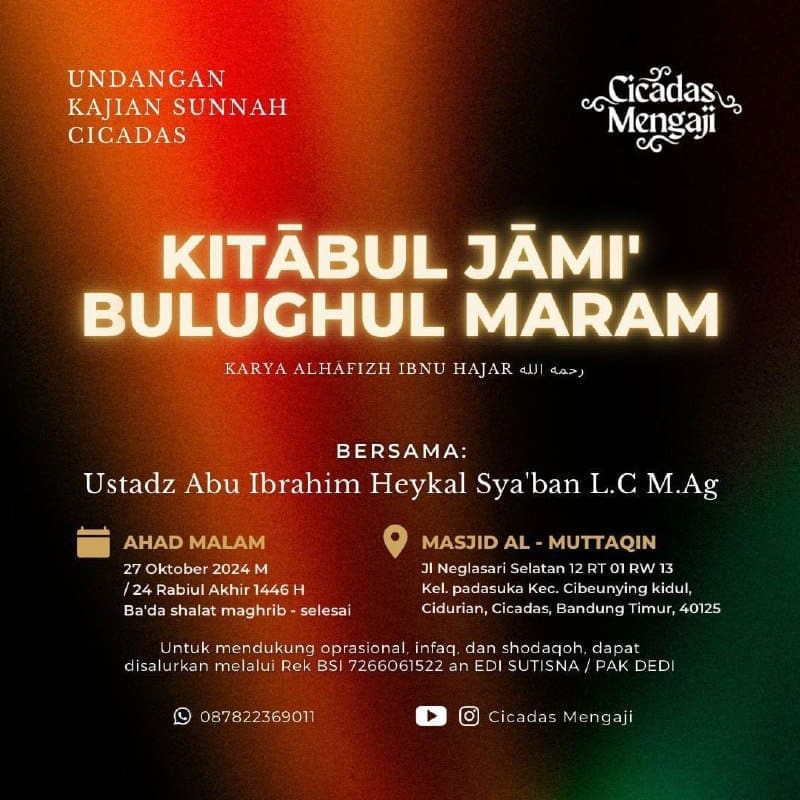 _Bismillah…_Pemateri : *Ustadz Abu Ibrahim Heykal Sya’ban, Lc., M.Ag Hafizhahu…
