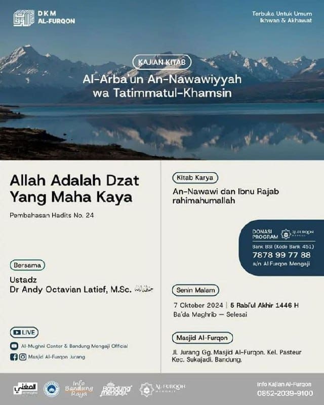 _Bismillah…_Pemateri : *Ustadz Dr. Andy Octavian Latief, M.Sc Hafizhahullah* *…