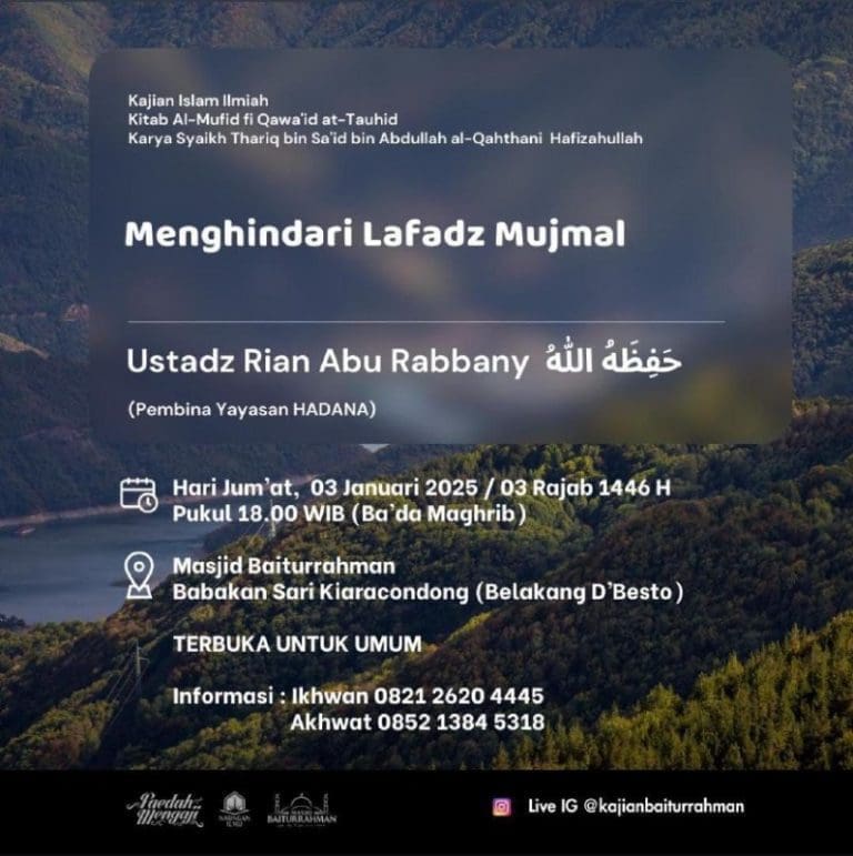 _Bismillah…_Pemateri: *Ustadz Rian Abu Rabbany Hafizhahullah* *Ba’da Maghrib -…