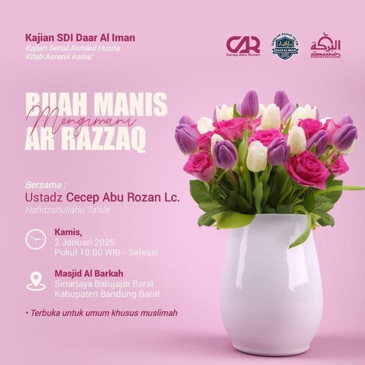 _Bismillah…_ *Kajian Khusus Muslimah* *Ustadz Cecep Abu Rozan, Lc. Hafizhahull…