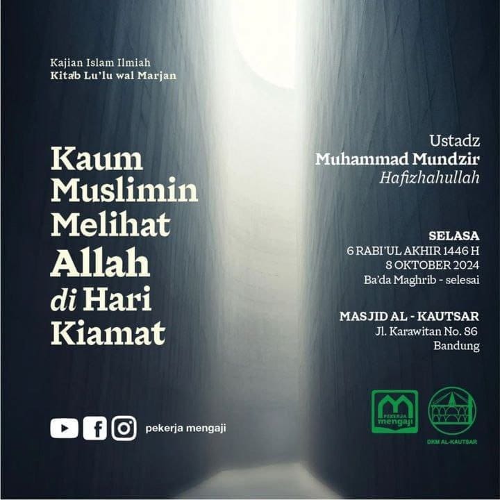 _Bismillah…_ Pemateri : *Ustadz Muhammad Mundzir Hafizhahullah* *Ba’da Maghrib…
