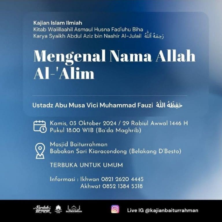 _Bismillah…_Pemateri: *Ustadz Abu Musa Vici Muhammad Fauzi Hafizhahullah* *Puk…