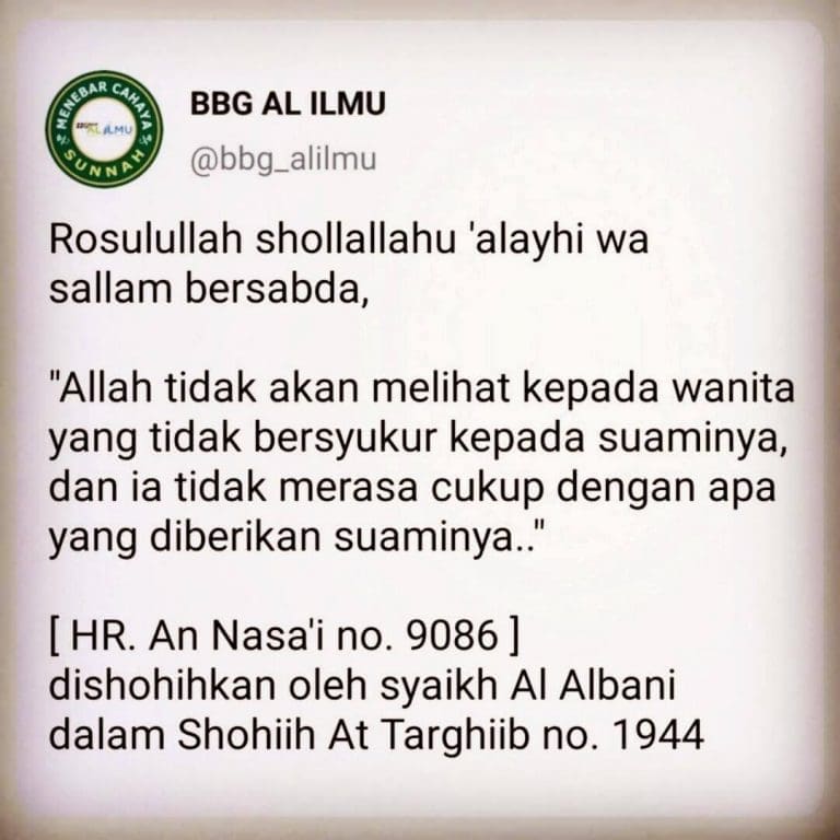 SUAMI DAN ISTRI SALING MENDO’AKAN KEBAIKAN 

salah satu bentuk syukur seorang is…