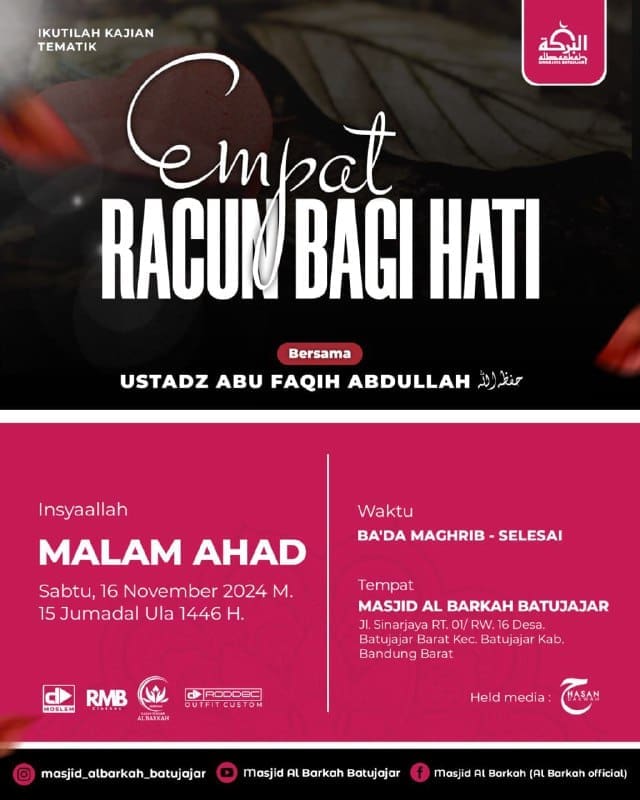 _Bismillah…_ *Ustadz Abu Faqih Abdullah Hafizhahullah* *Ba’da Maghrib – Selesa…